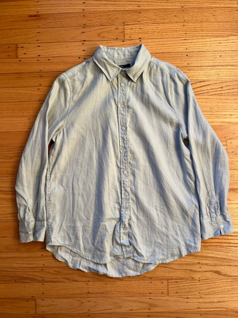 Quince Womens Beige Medium  100% European Linen Button Up Shirt